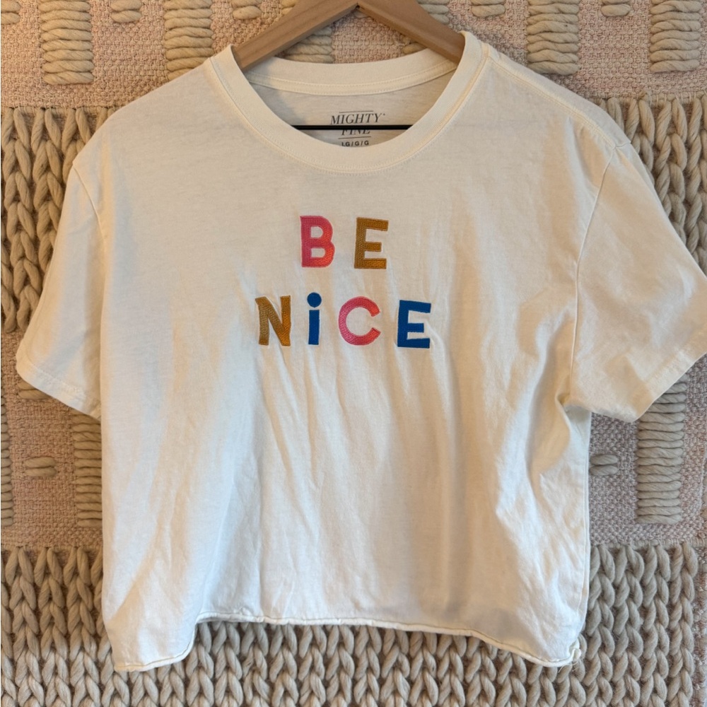 Mighty Fine 'Be Nice' Cream Graphic T-Shirt